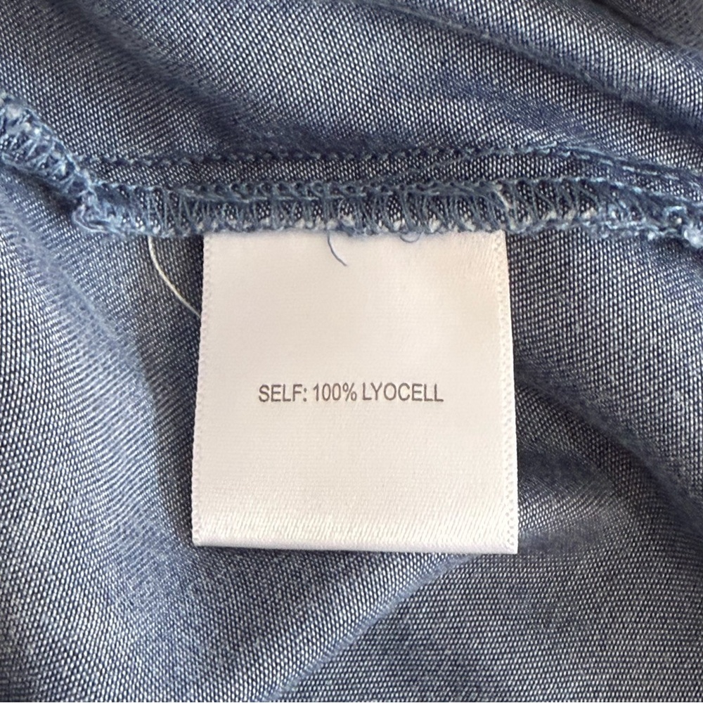 Jane + Delancey Womens Lightweight Denim Button Down Tunic Top Size 1X Blue - Picture 8 of 9